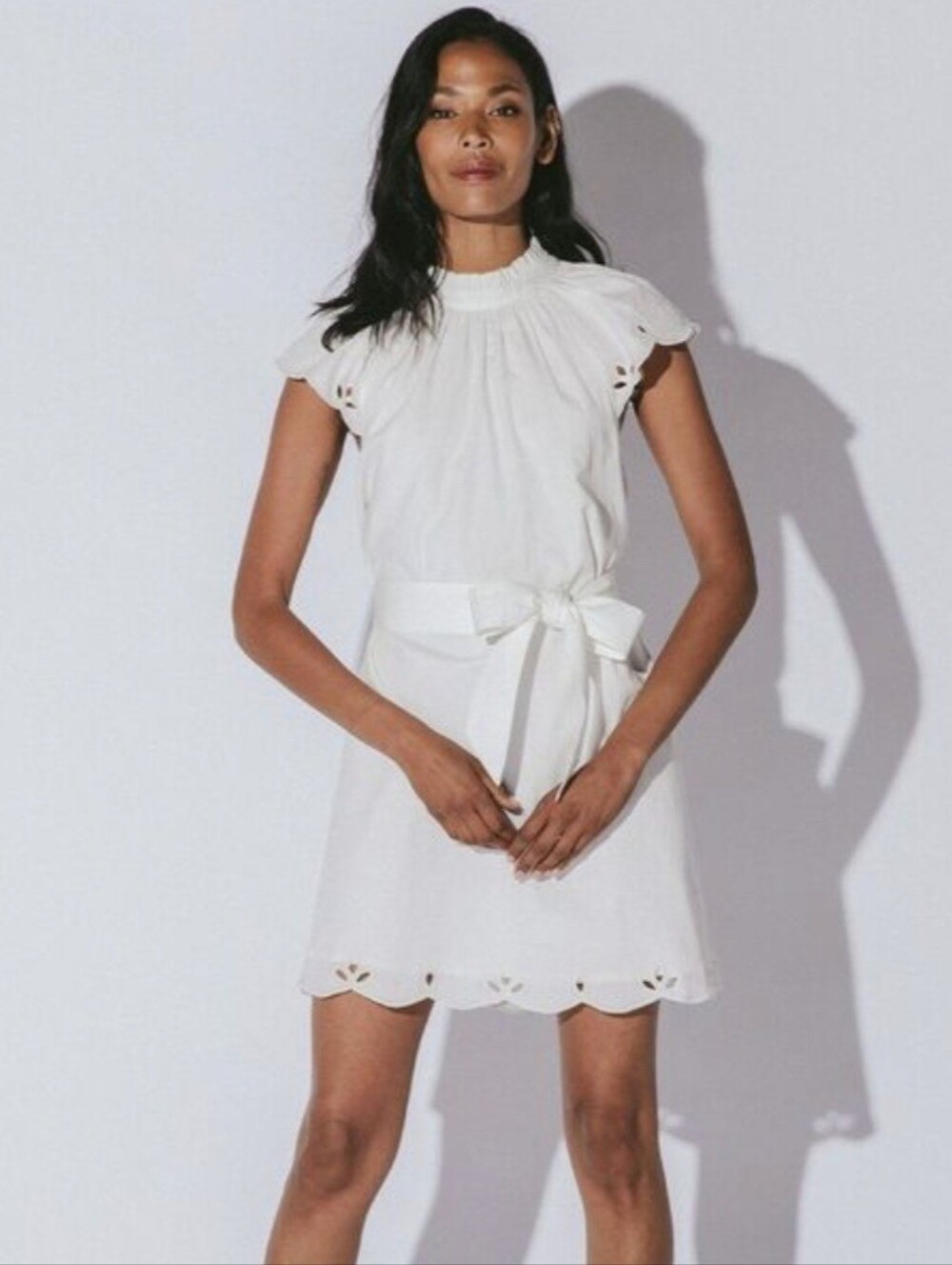 Cleobella Dress Arabella Ivory White Eyelet Embroidered Mini Size M